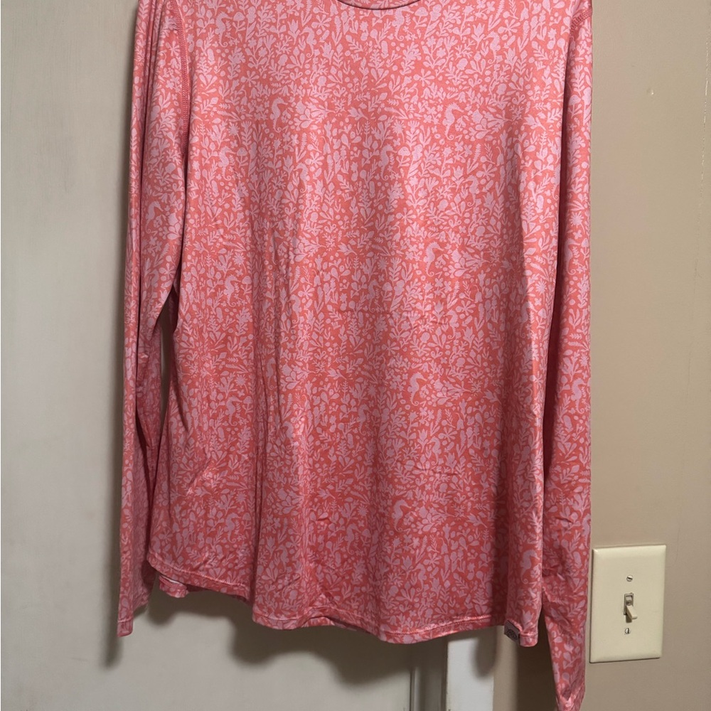 AFTCO Coral Patterned Long Sleeve Shirt wore once x-large
